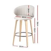 4x Artiss Bar Stools Dining Chairs Contoured Leather Wood Stool Chez Guru